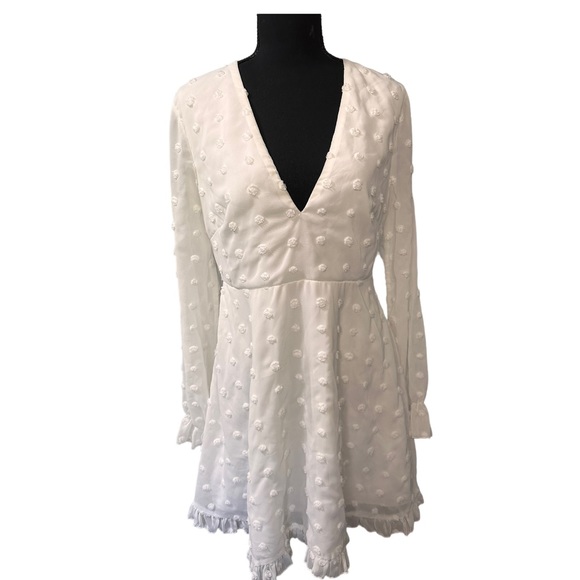 SBetro Dresses & Skirts - SBetro Swiss Dot Sheer Chiffon Skater Dress Size L